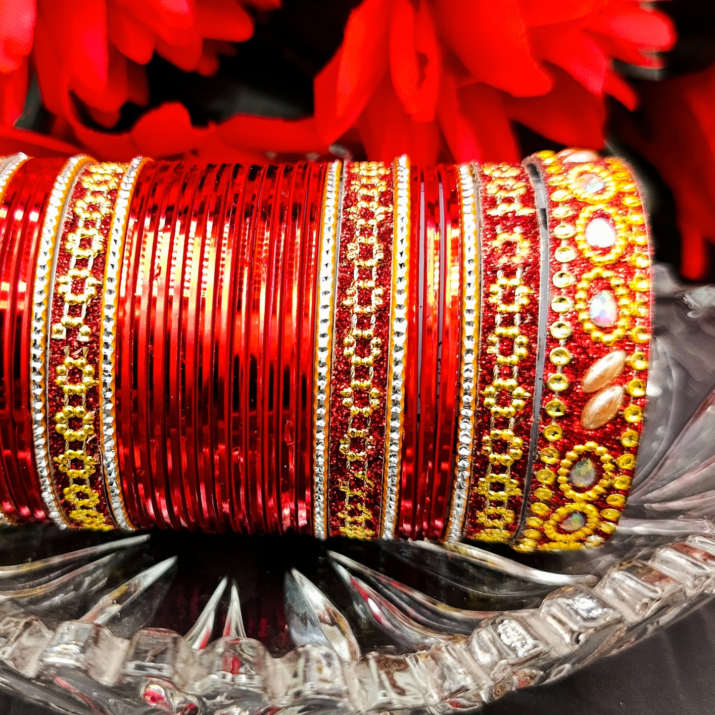 Fancy Metal Plain Chori set.