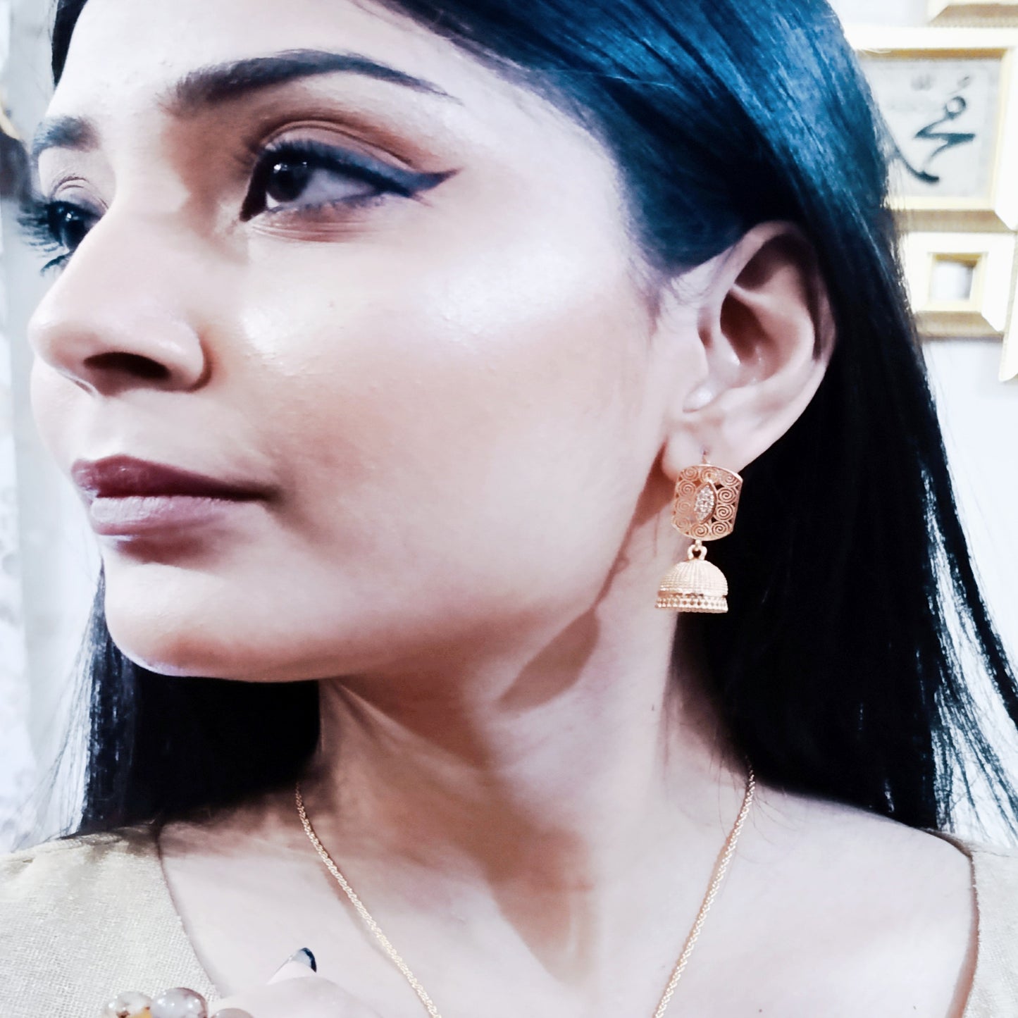 China Gold Small Jumkey with Zircon Stones.