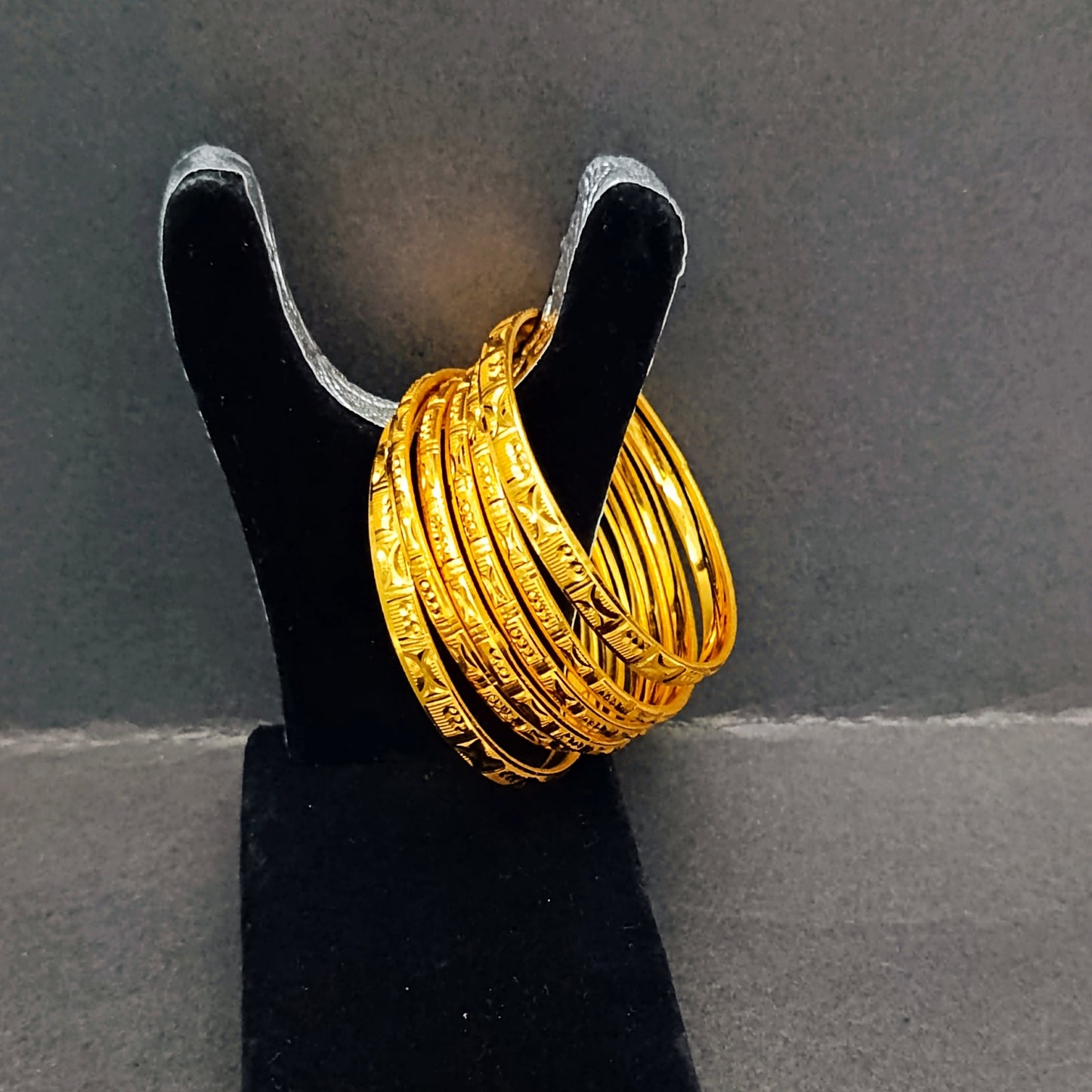 Gold Plated Bangles Set - 6 Pieces
