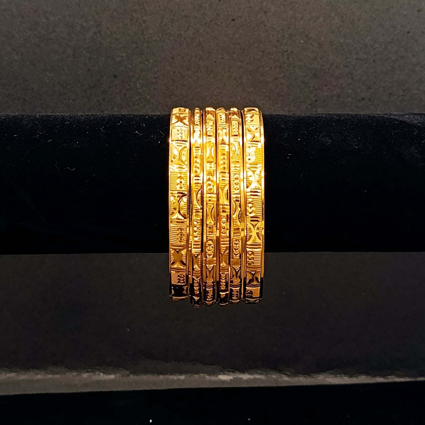 Gold Plated Bangles Set - 6 Pieces