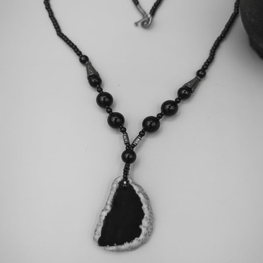 Handmade Real black Aqeeq Locket