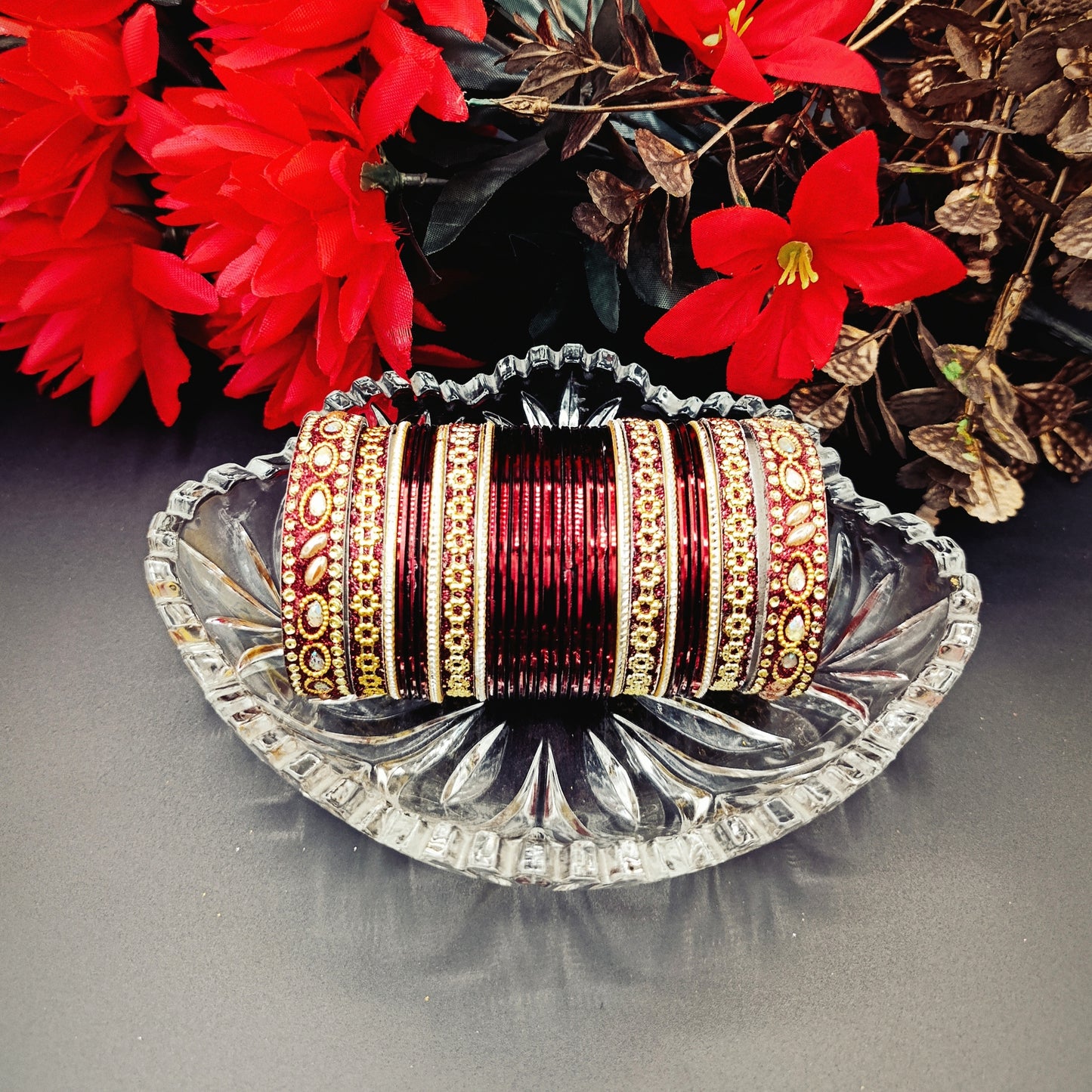 Fancy Metal Plain Chori set.