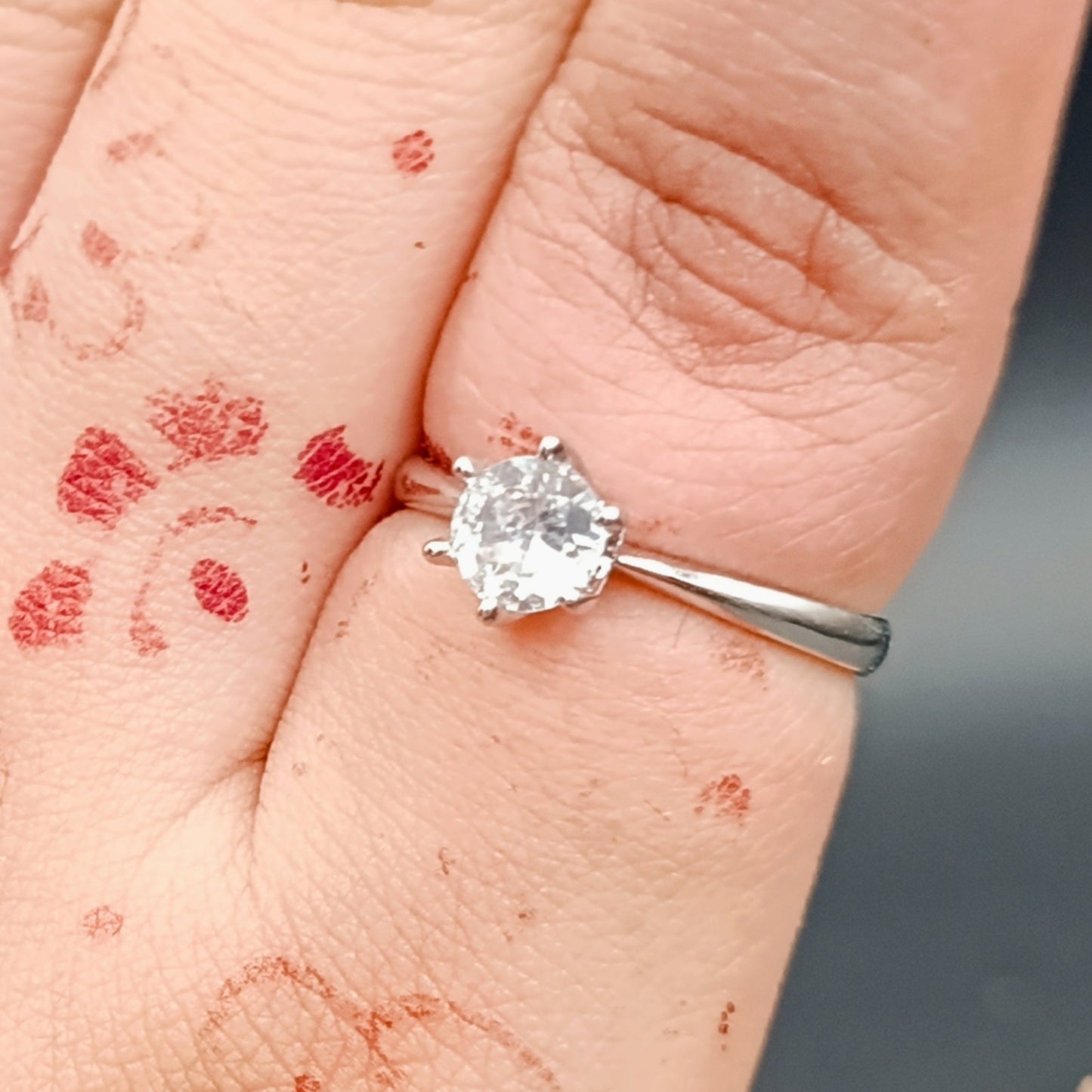 Zircon Couple Rings - Silver