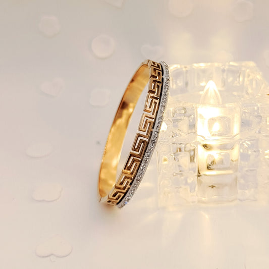 Golden Adjustable Kara with Zircon Stones