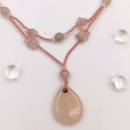 Real and Natural Rose Quartz Locket