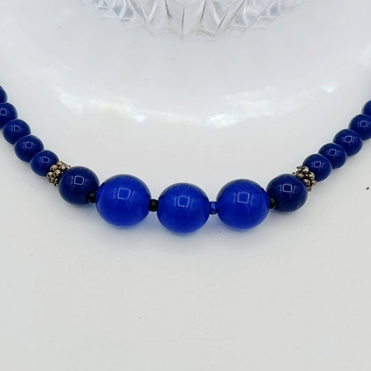 Lapis Lazuli Round Beads Bracelet Handmade