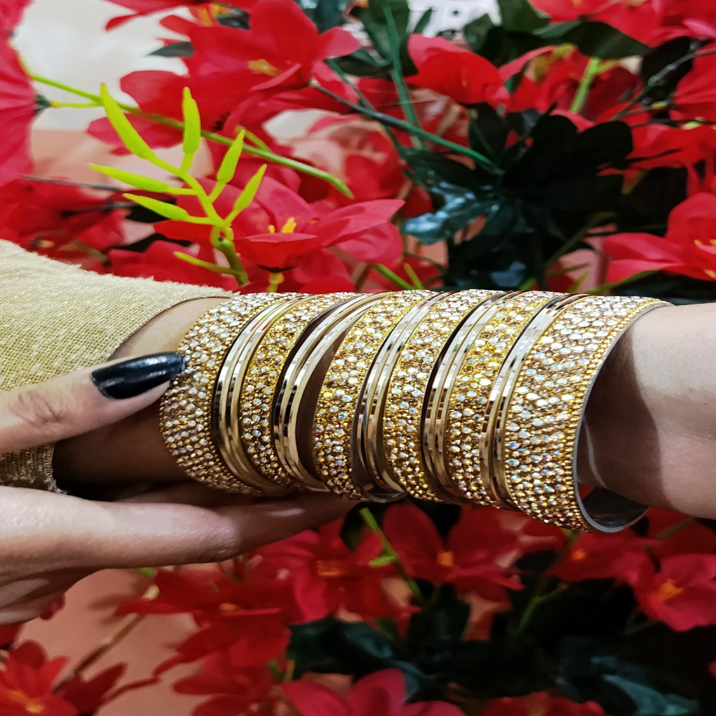 Golden Multi Zircon Chori Set