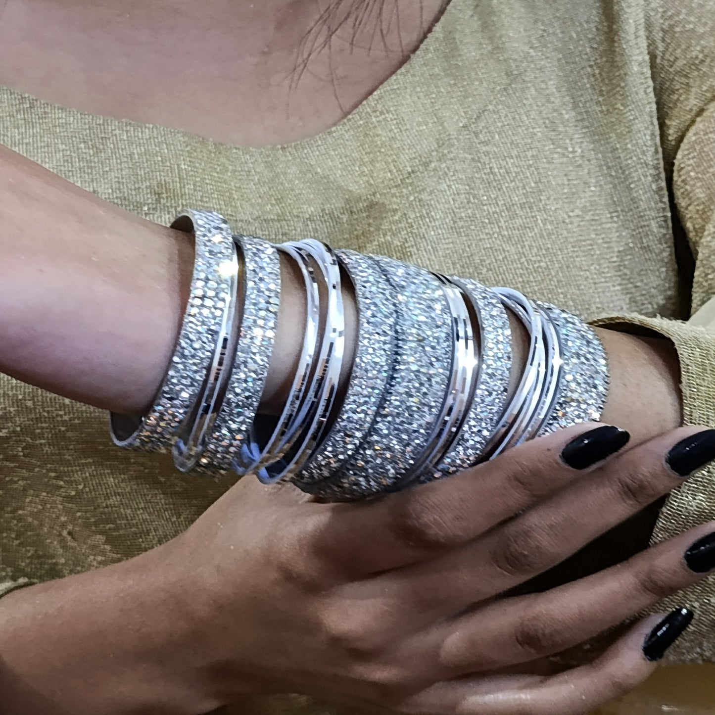 Silver Multi Zircon Chori Set