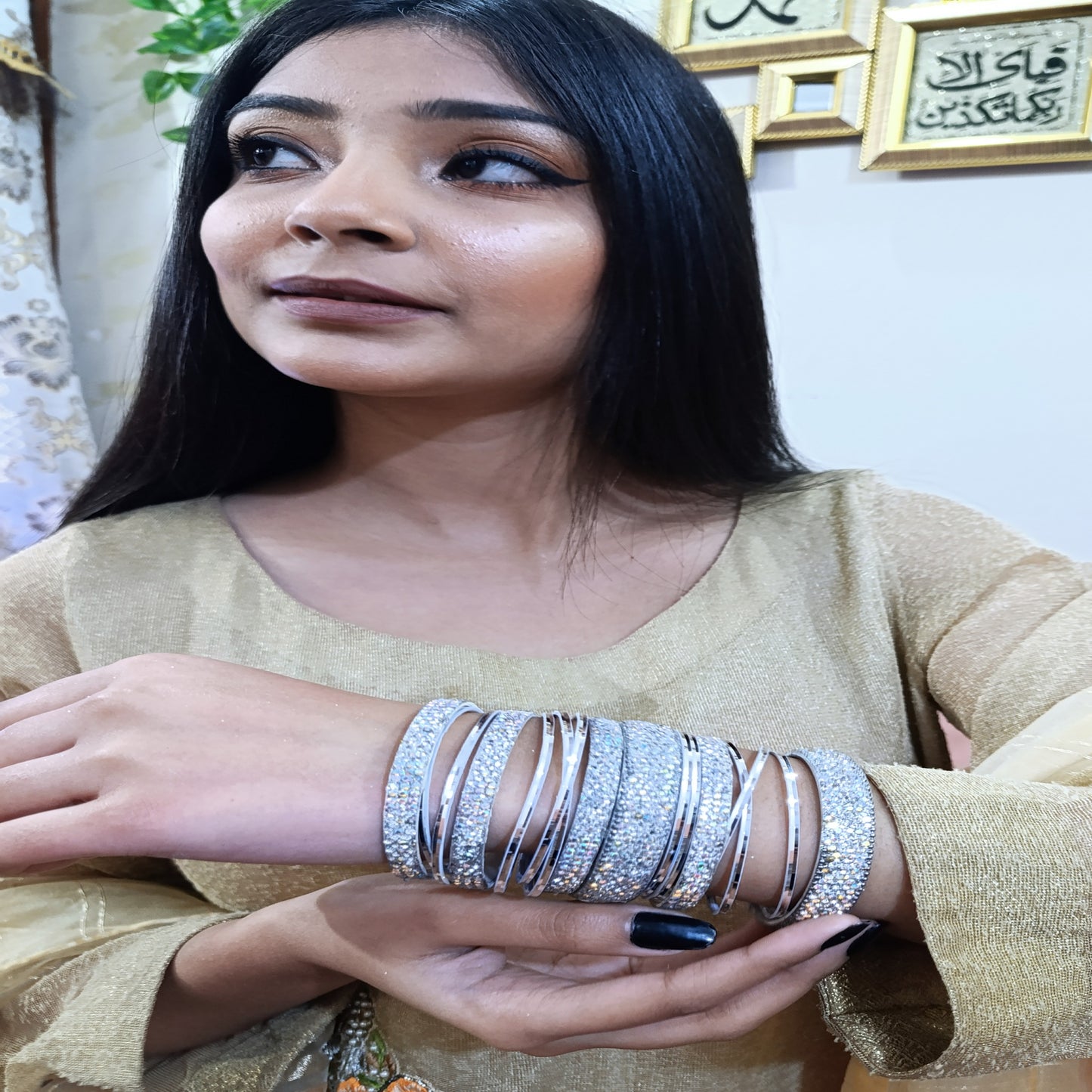 Silver Multi Zircon Chori Set