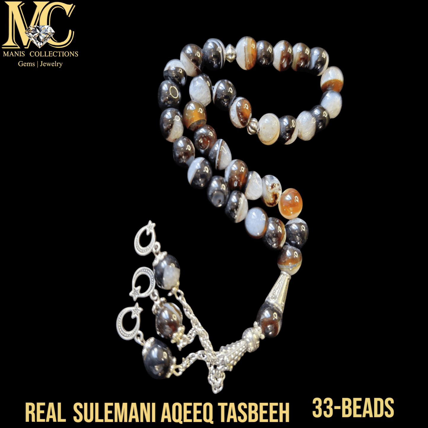 Sulemani Agate (Sulemani Aqeeq) Tasbeeh