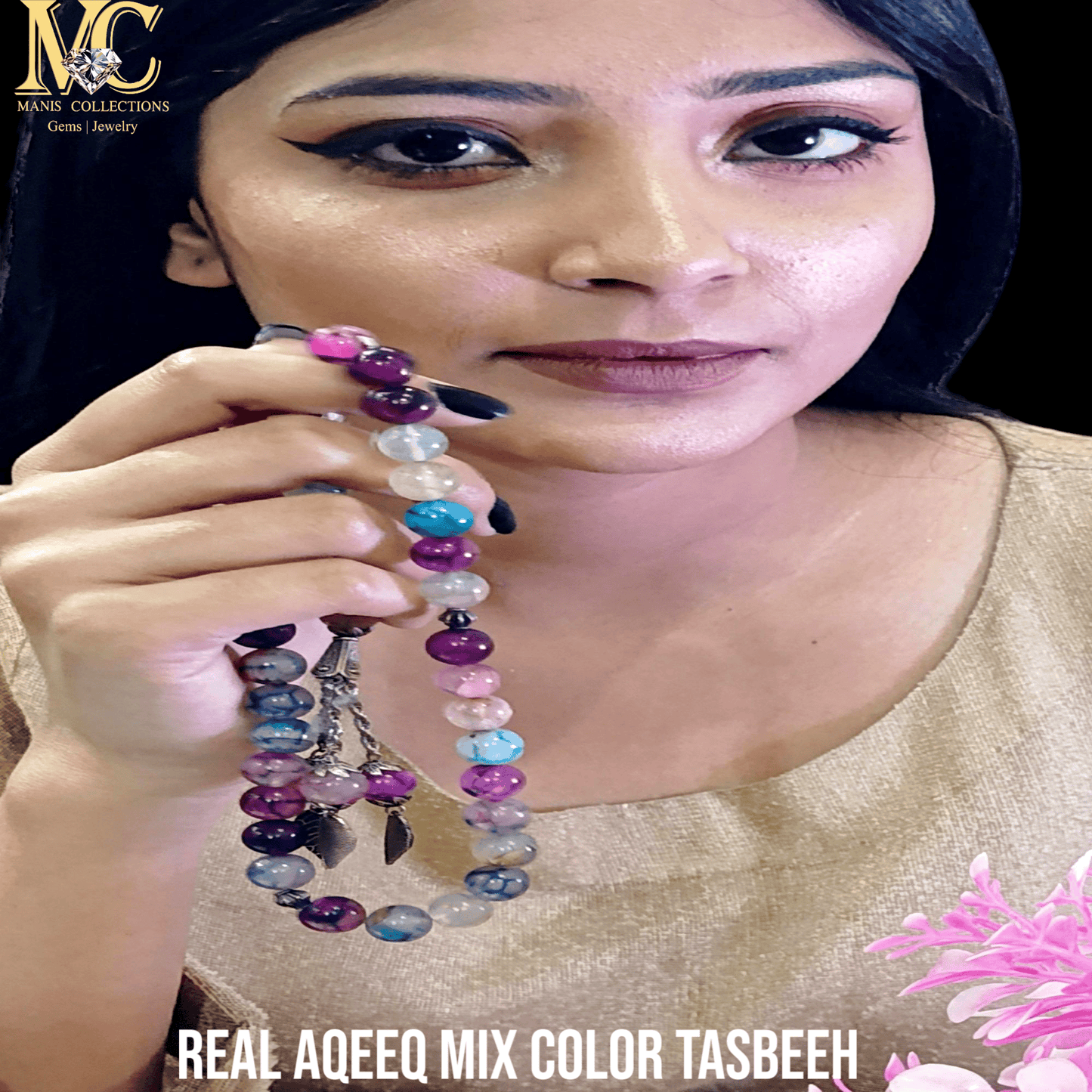 Mix colors agate (Aqeeq) Tasbeeh