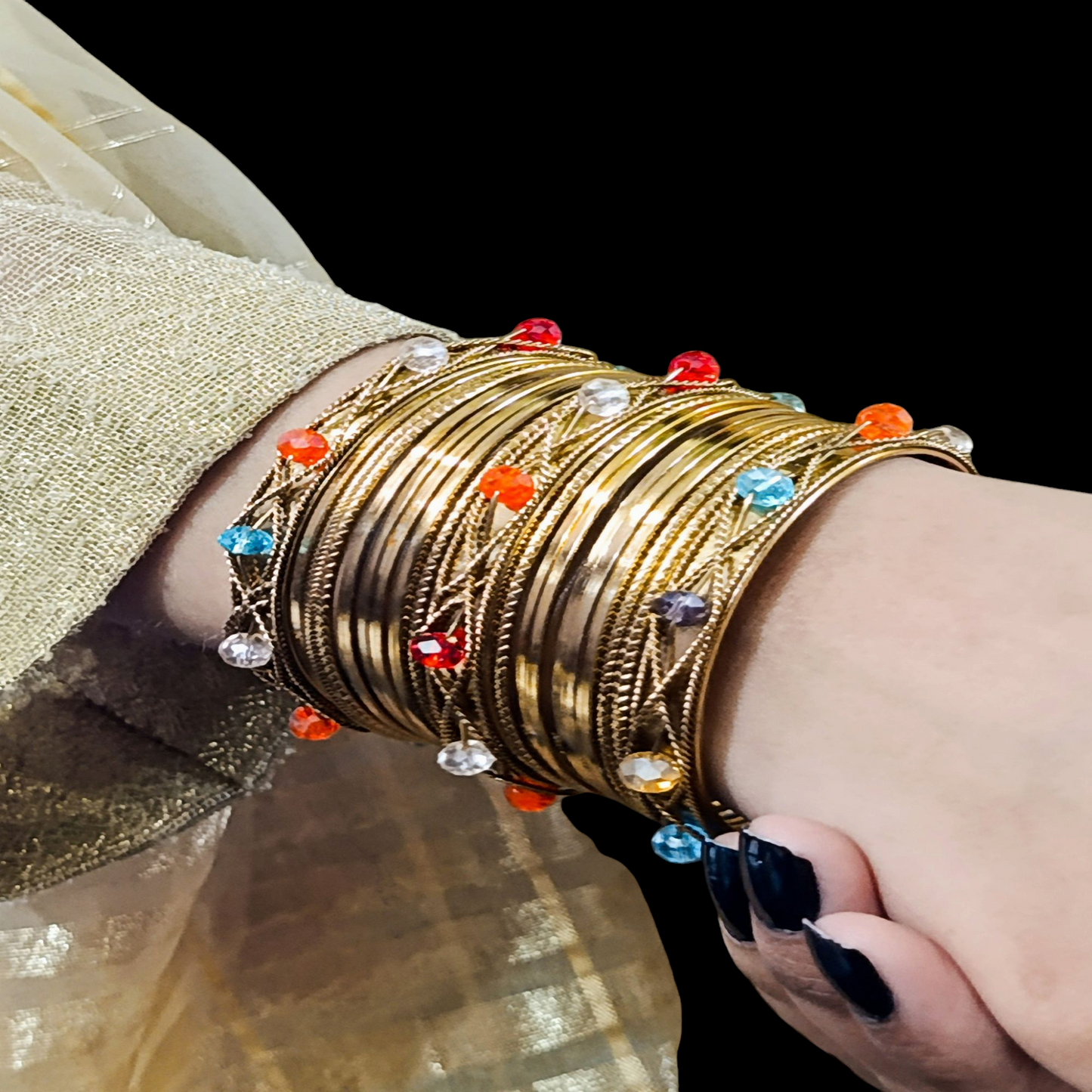 Indian Multi Moti Bangles Set, Size 2.6 , 2.8