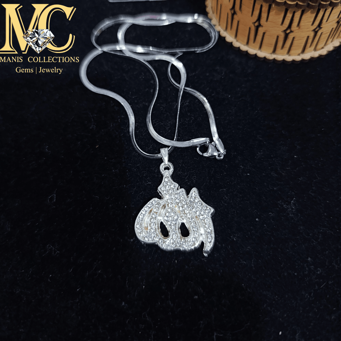 2k Allah Locket Chain with Real Zircon