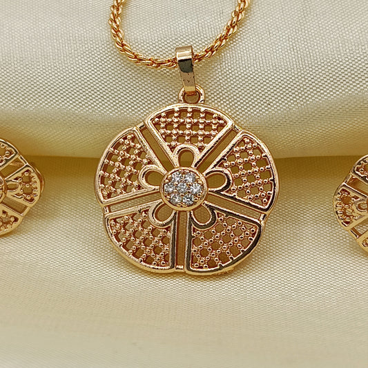 China Gold Zircon Flower Set