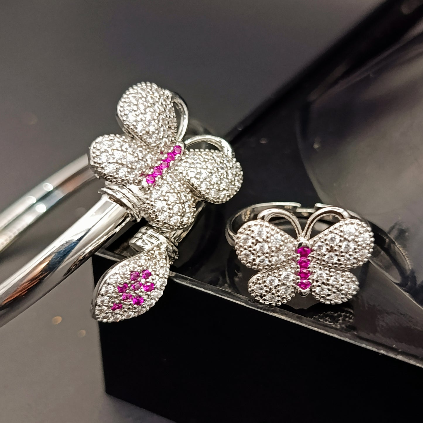 Adjustable Silver Butterfly Kara