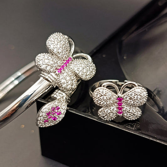 Adjustable Silver Butterfly Kara