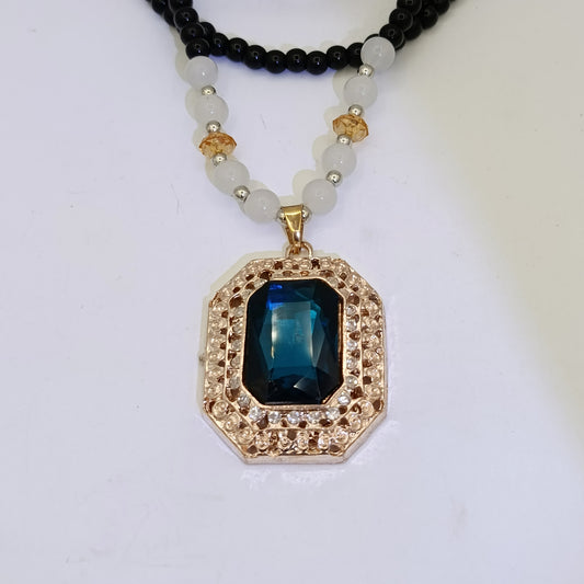 Imported Zircon Locket with Big Blue Stone