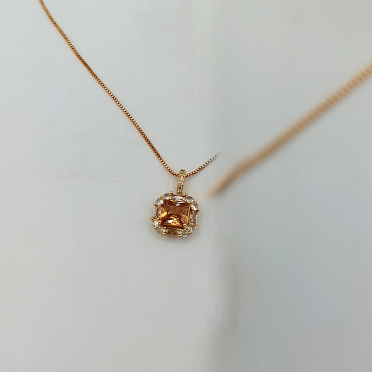 2k Zircon Locket - Champagne