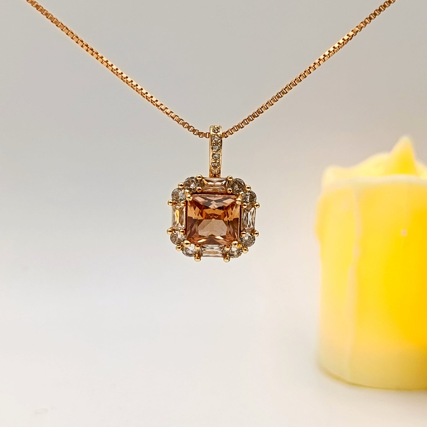 2k Zircon Locket - Champagne