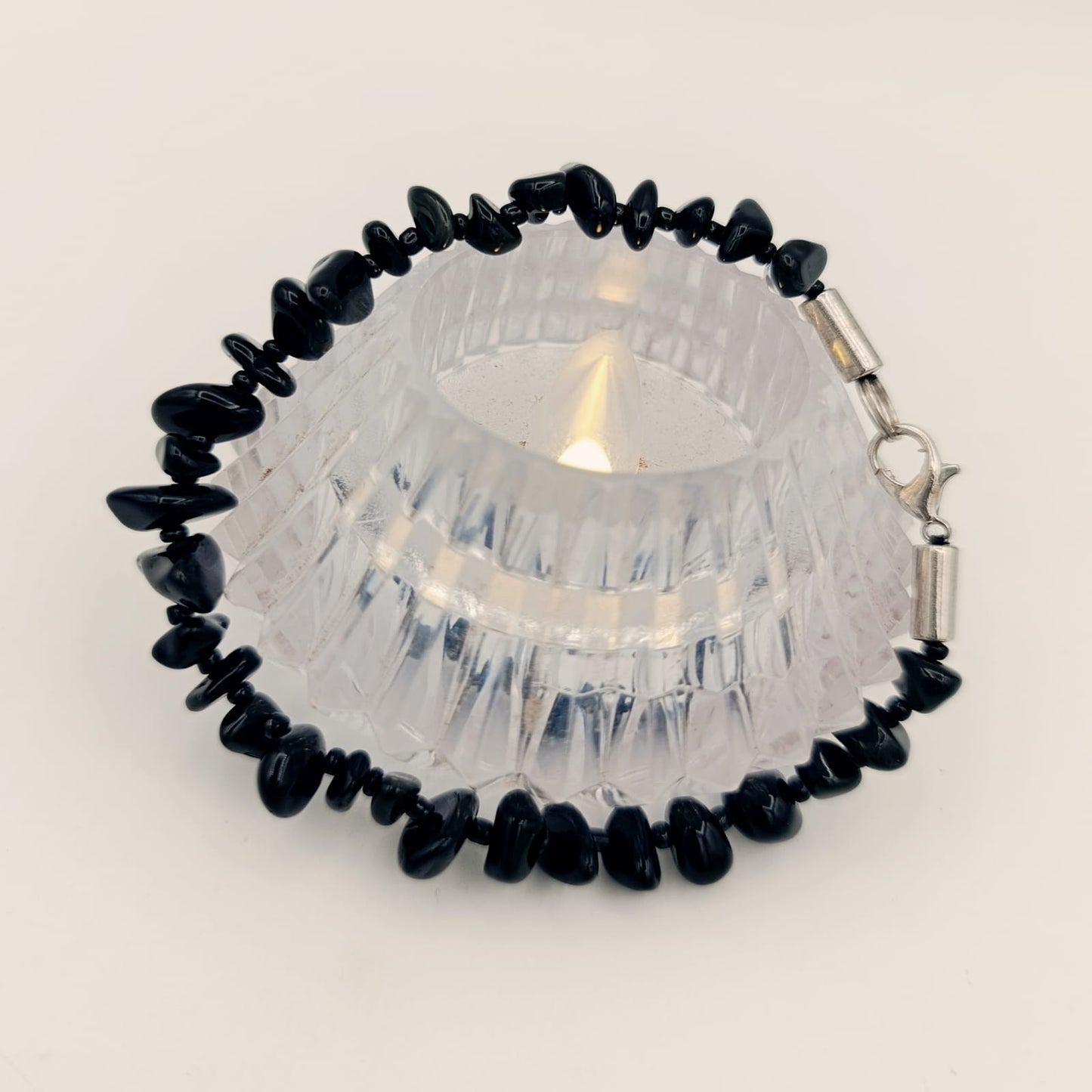 Black Agate Rough Polished Stones Bracelets