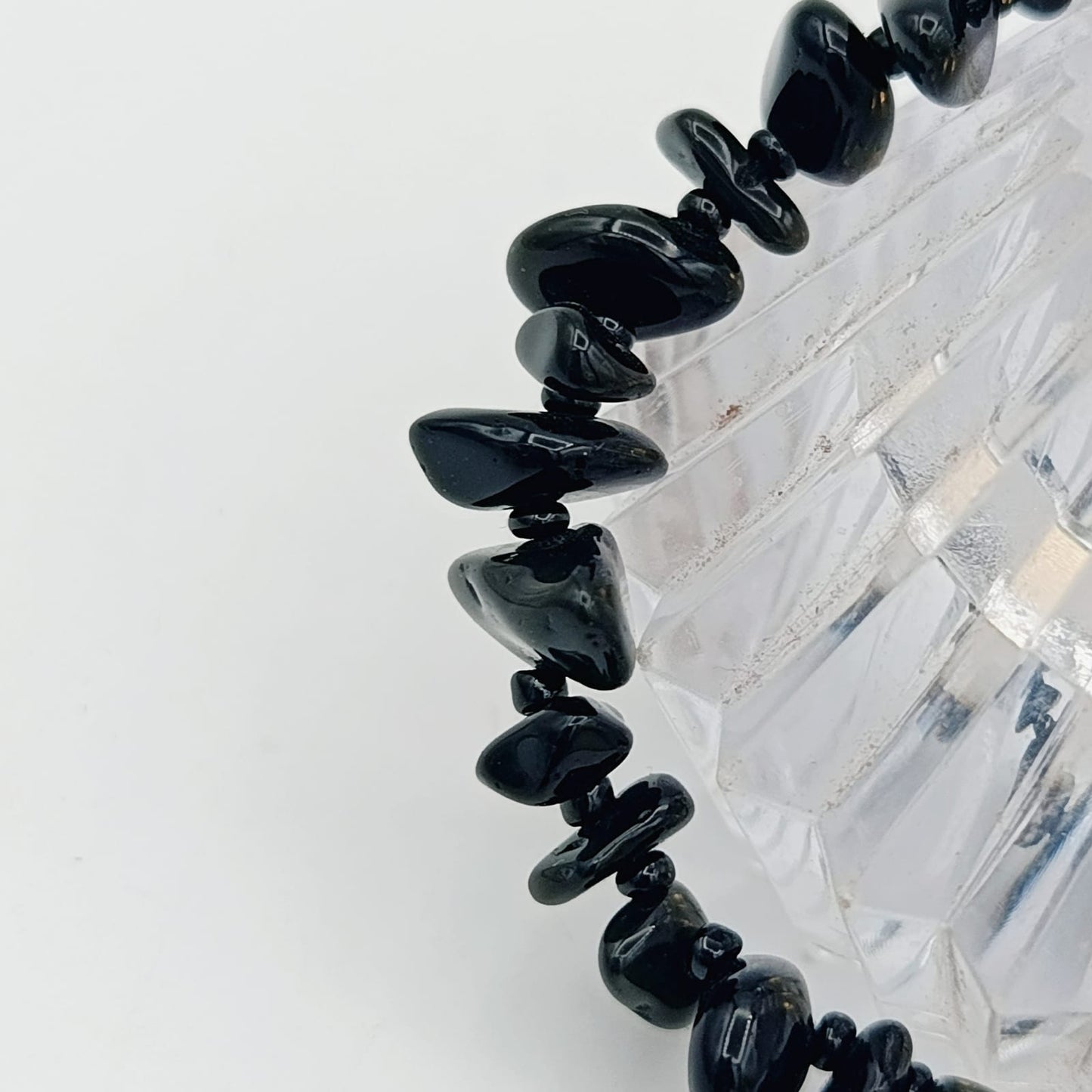 Black Agate Rough Polished Stones Bracelets