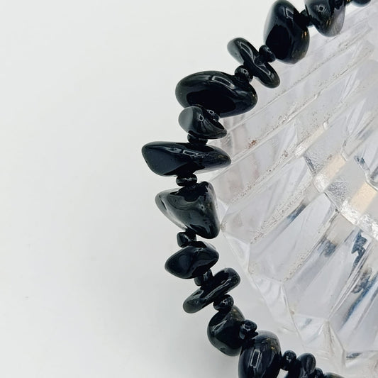 Black Agate Rough Polished Stones Bracelets